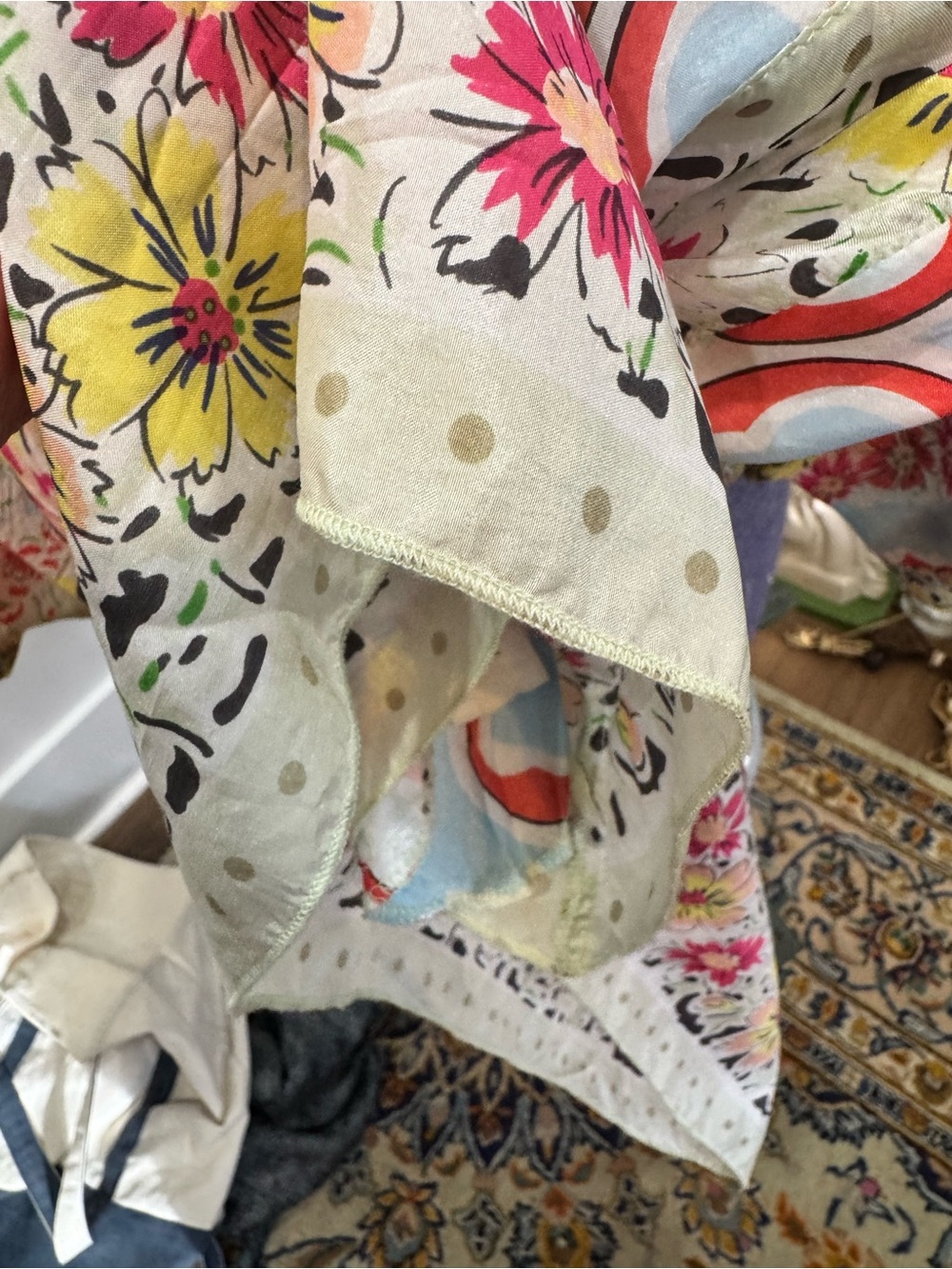 Johnny Was Coral Floral V-Neck Tunic - Picture 5 of 7